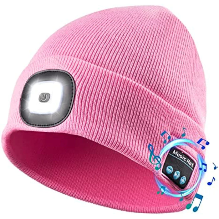 Stylish Bluetooth Beanie Hat With Light Wireless Headphones