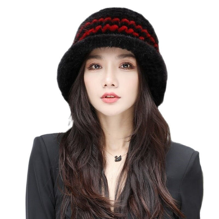 Women's Soft Bucket Mink Hat