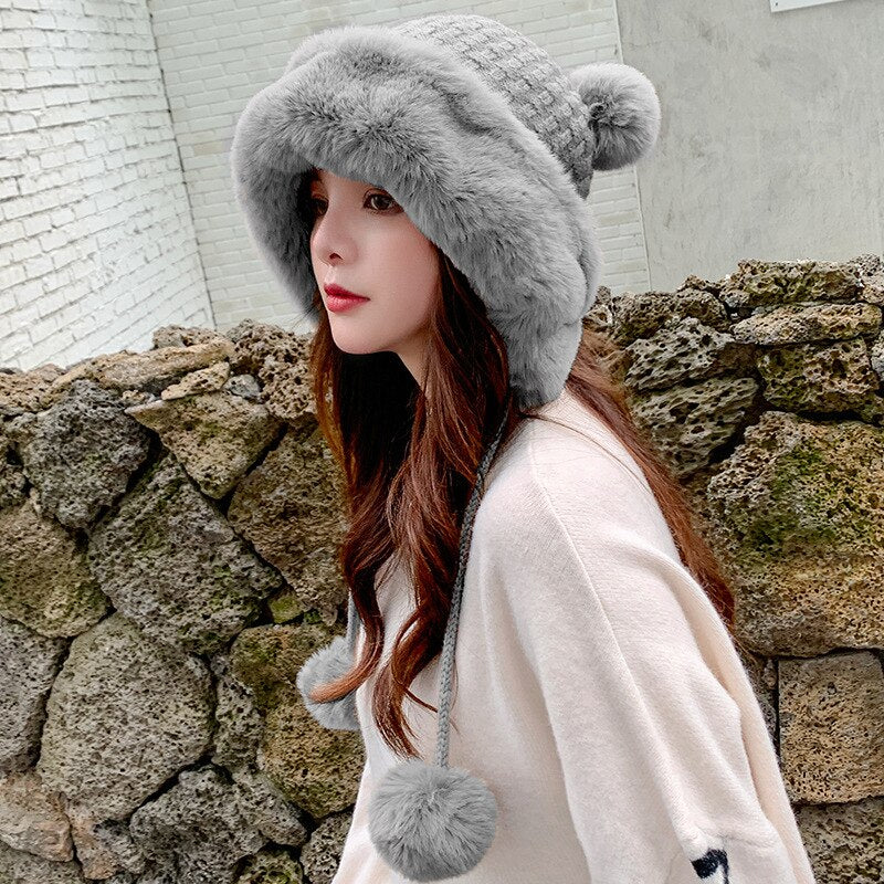 Ear Fleece Fur Beanie