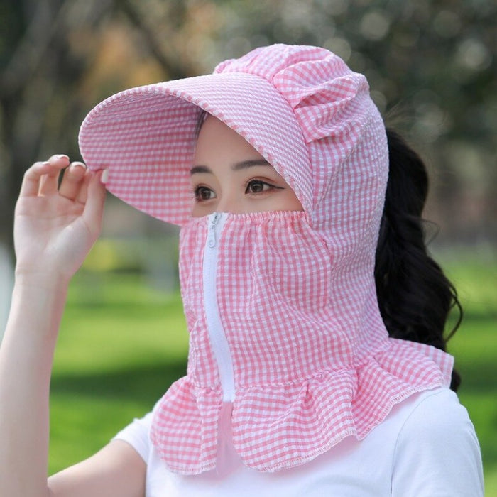 Striped Wide Brim Visor Cap