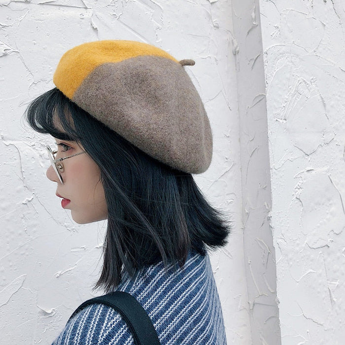 Multicolor French Autumn & Winter Wool Beret