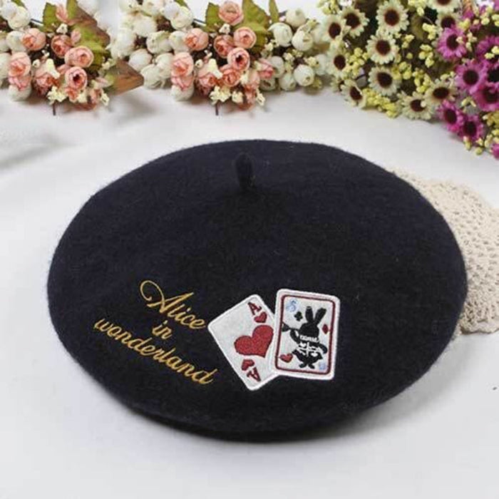 Women's Wool Embroider Warm Winter Berets