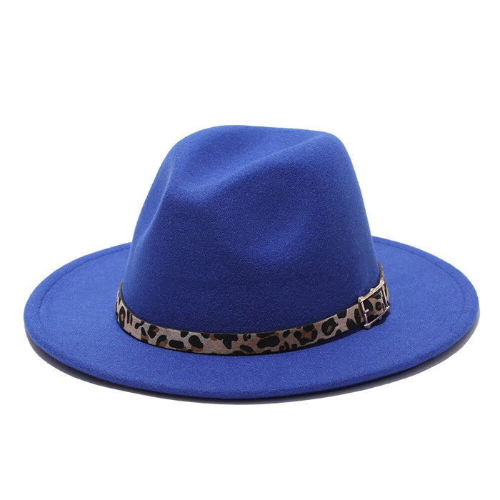 Vintage Style Leopard Buckled Wedding Fedora
