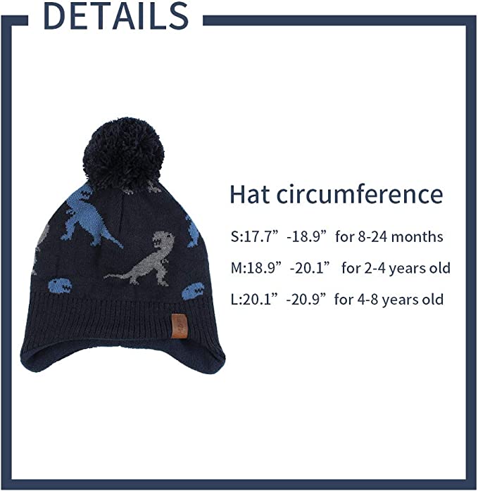 Unisex Knitted Baby Hat Scarf Set Winter Warm Boys Girls Beanie Fleece Lining Toddler Kids Hat With Pompom