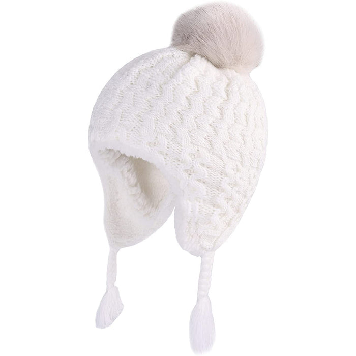 Toddler Kids Ear flap Knit Winter Hat