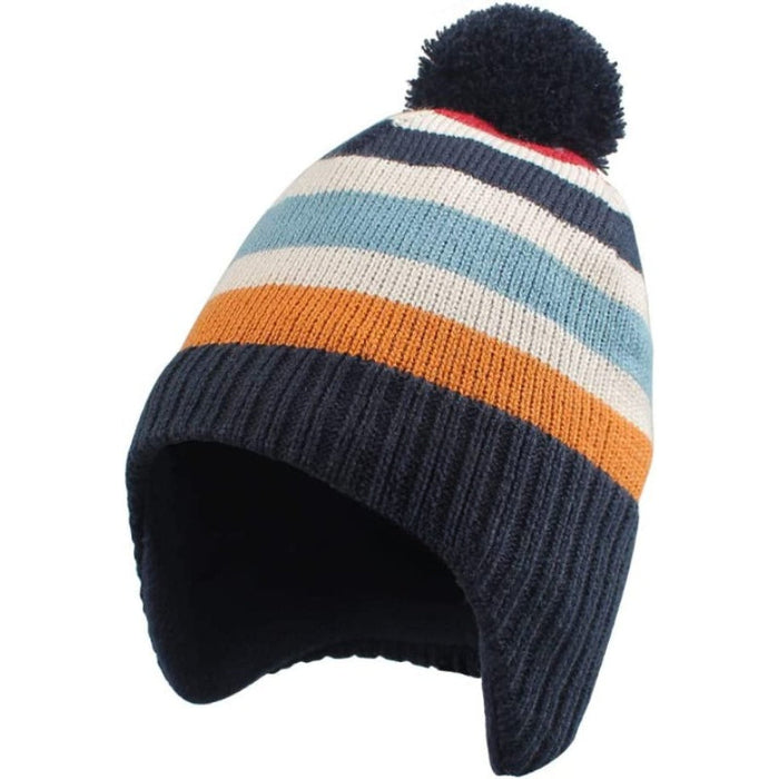 Unisex Knitted Baby Hat Scarf Set Winter Warm Boys Girls Beanie Fleece Lining Toddler Kids Hat With Pompom