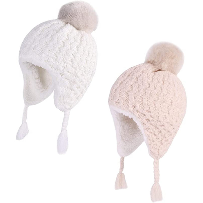 Toddler Kids Ear flap Knit Winter Hat