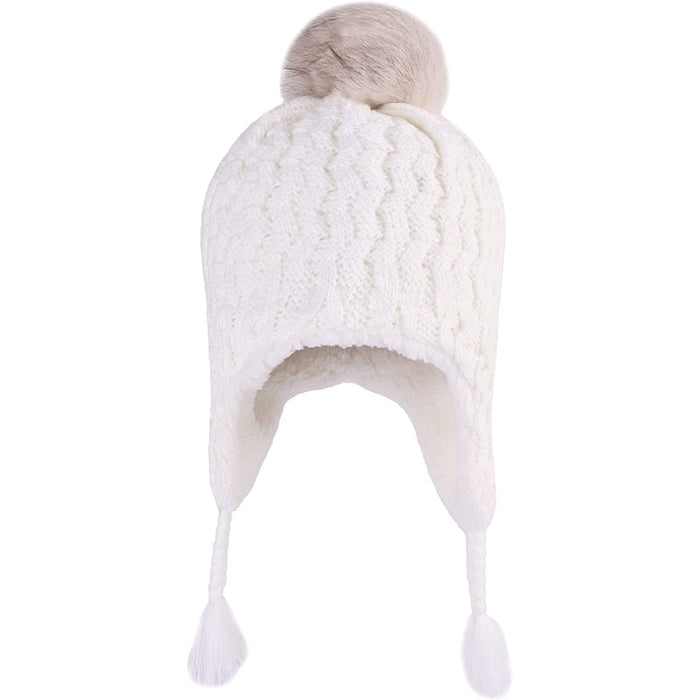 Toddler Kids Ear flap Knit Winter Hat