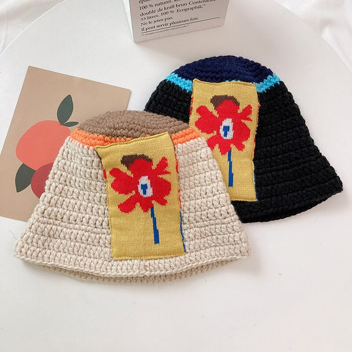 Warm Winterized Wool Knitted Cartoon Trendy Bucket Hat