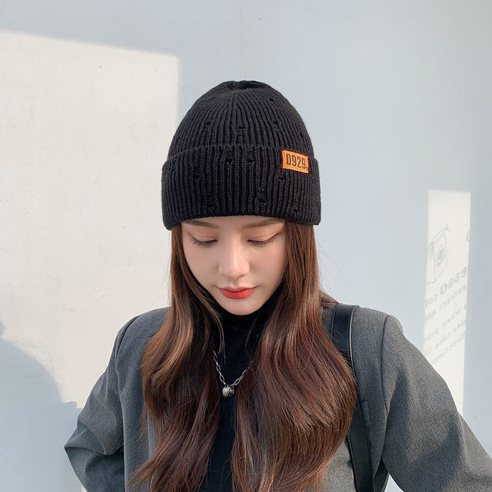 Thickened Wool Knitted Solid Colored Winter Beanie