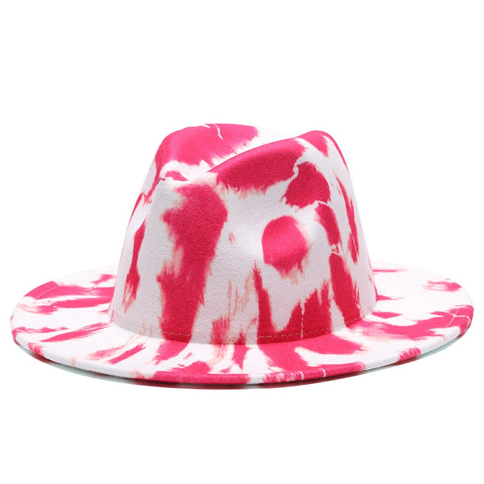 Luxury Tie Dye Felted Multicolor Fedora