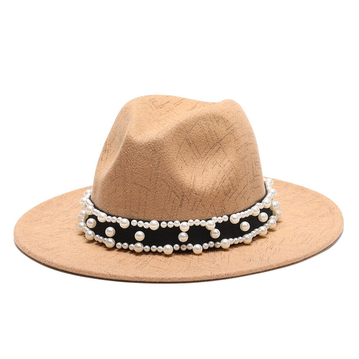 Pearled & Beaded Thin Lined Vintage Fedora
