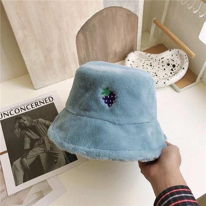 Vintage Warm Plush Velvet Bucket Hat