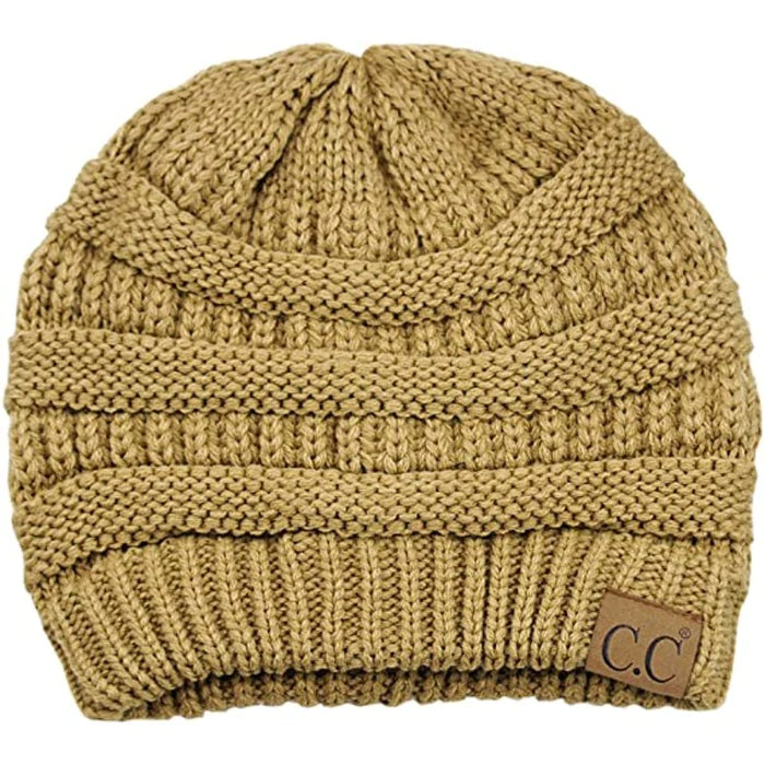 Warm Chunky Soft Stretch Cable Knit Stylish Beanie