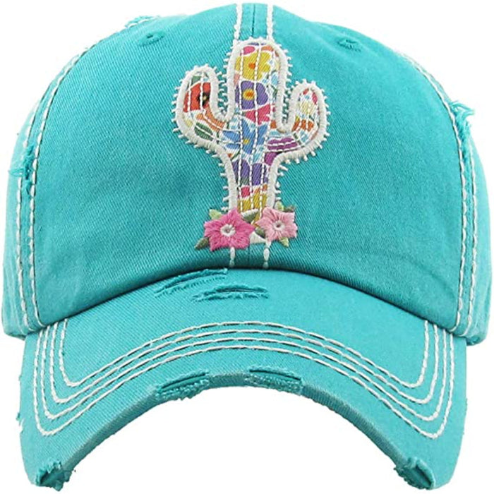 Baseball Cap Distressed Vintage Embroidered Women Patch Hat