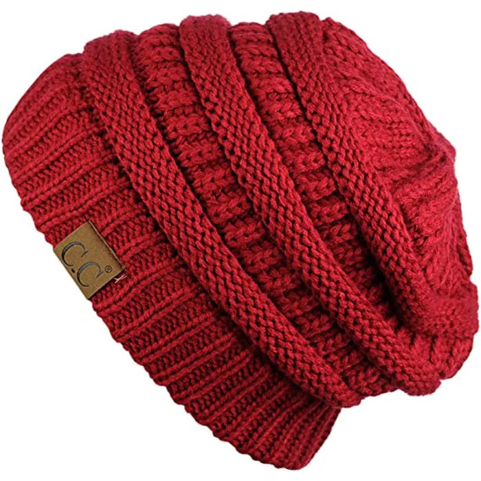 Warm Chunky Soft Stretch Cable Knit Stylish Beanie