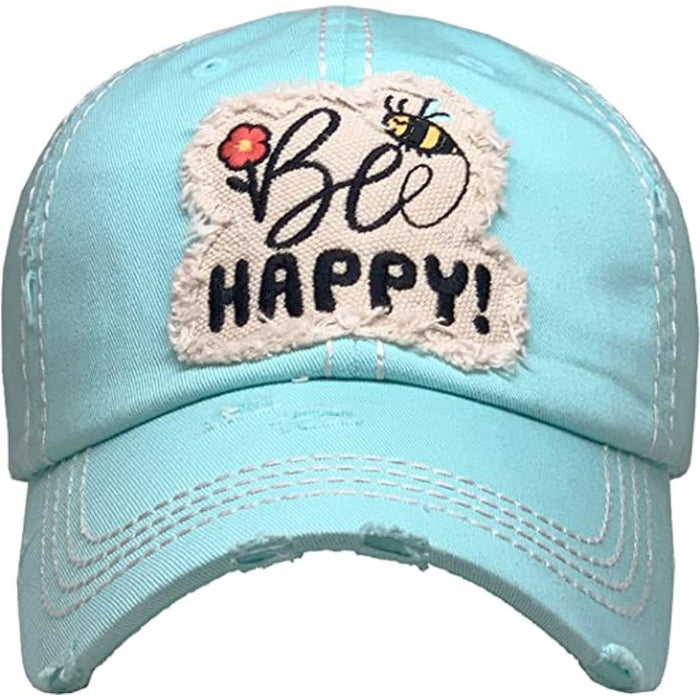 Women's Baseball Cap Distressed Vintage Unconstructed Embroidered Patch Hat