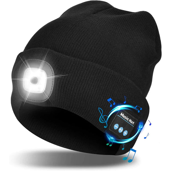 Stylish Bluetooth Beanie Hat With Light Wireless Headphones