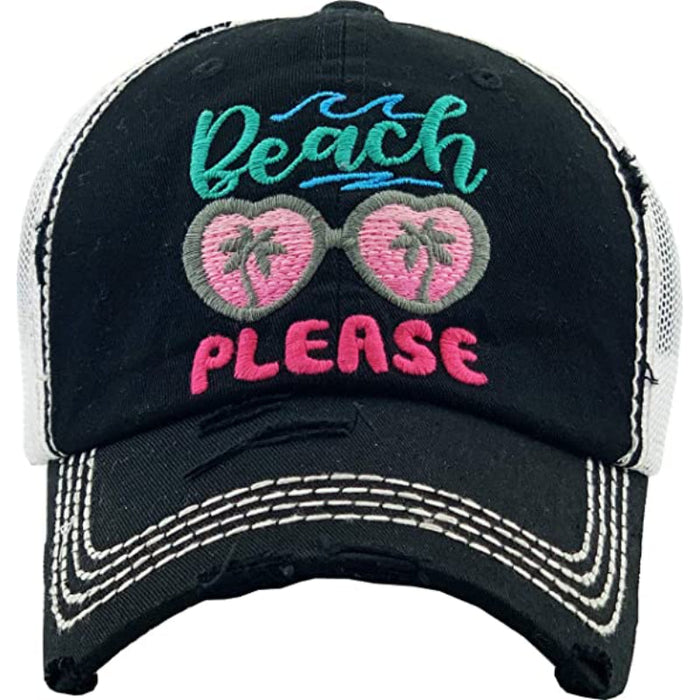 Women's Baseball Cap Distressed Vintage Unconstructed Embroidered Patch Hat