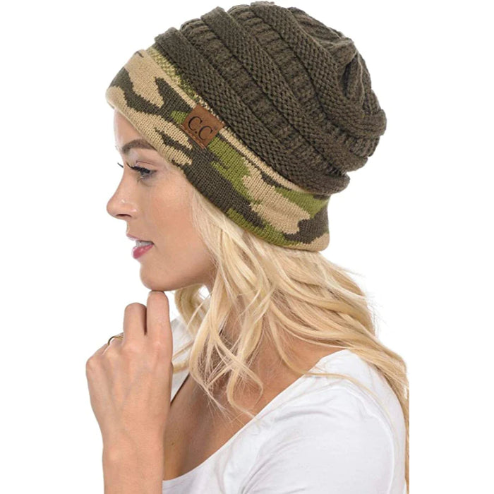 Cool Warm Stretchable Soft Cable Knit Beanie Hat For Winter