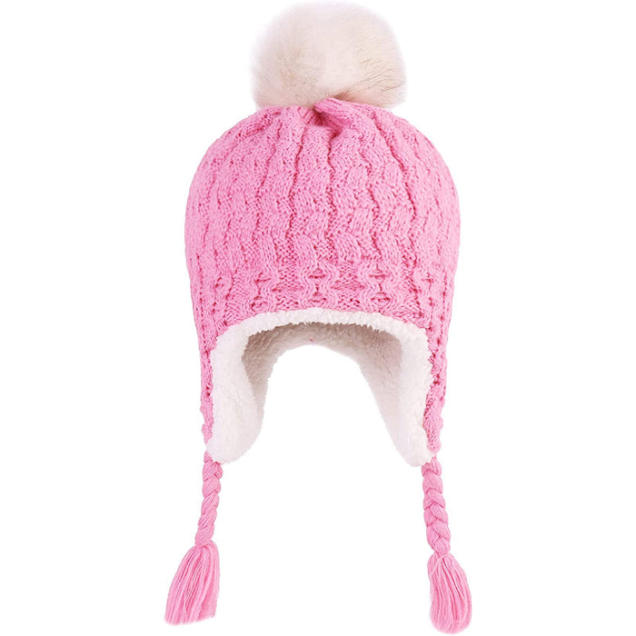 Toddler Kids Ear flap Knit Winter Hat