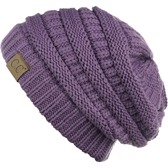 Cool Warm Stretchable Soft Cable Knit Beanie Hat For Winter