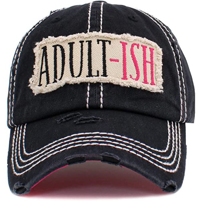 Women's Baseball Cap Distressed Vintage Unconstructed Embroidered Patch Hat