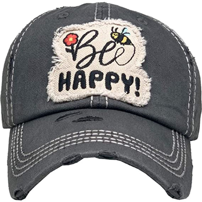 Women's Baseball Cap Distressed Vintage Unconstructed Embroidered Patch Hat