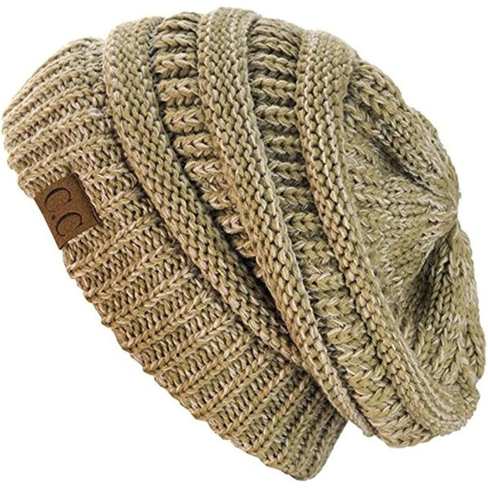Warm Chunky Soft Stretch Cable Knit Beanie