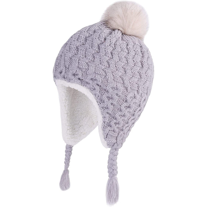 Toddler Kids Ear flap Knit Winter Hat