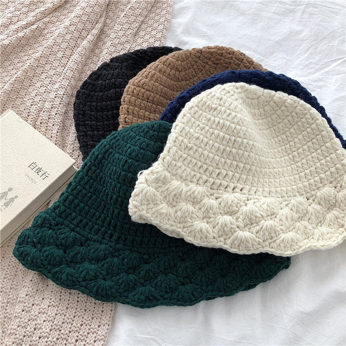 Autumn & Winter Wool Knitted Pattern Casual Bucket Hat