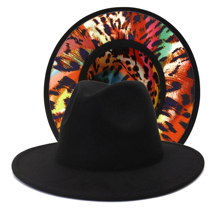 Casual Vintage Leopard Style Patchwork Fedora