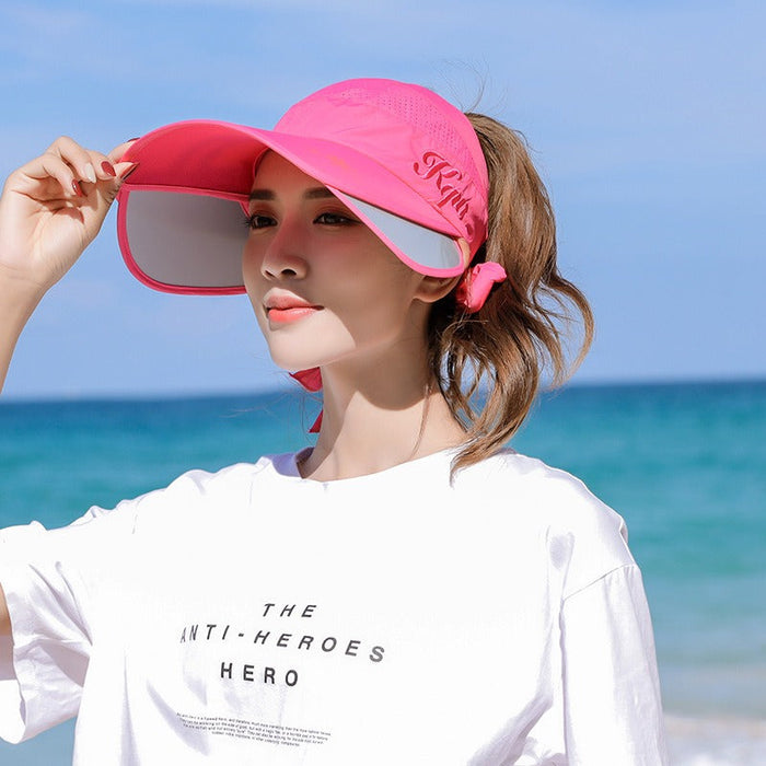 Solid Color Beach Visor Hats For Women
