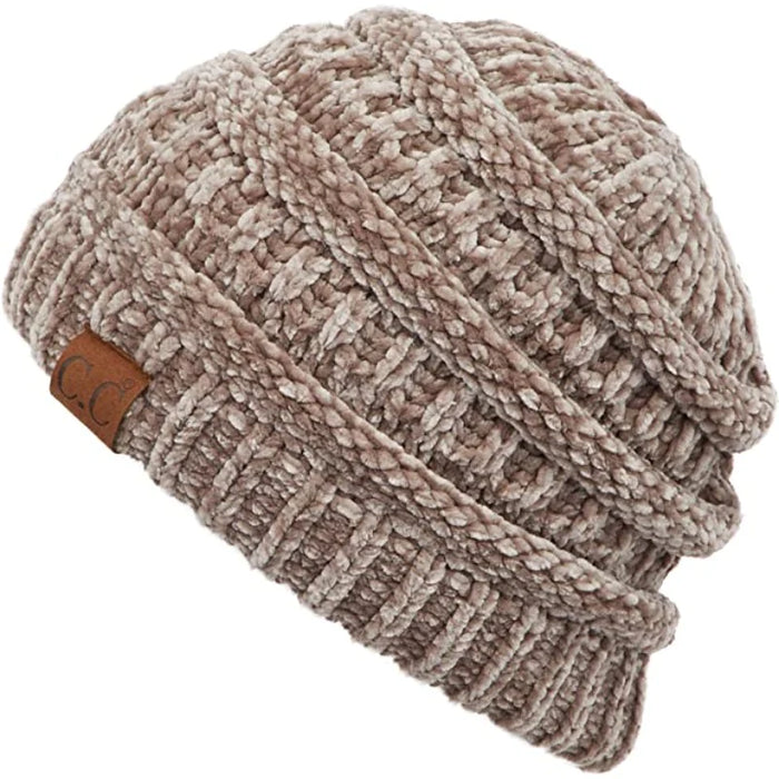 Stretchy Chunky Soft Cable Knit Beanie