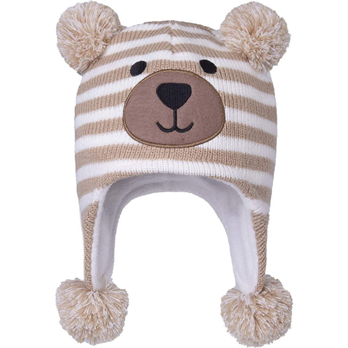 Toddler Earflap Knit Warm Cap Fleece Lined Beanie