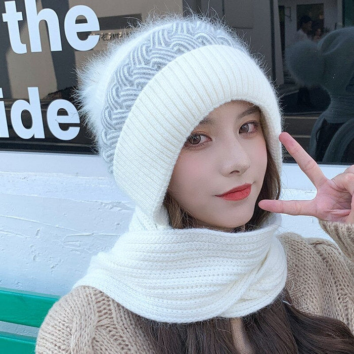 Warm Winter Faux Beanie & Scarf Combo Set