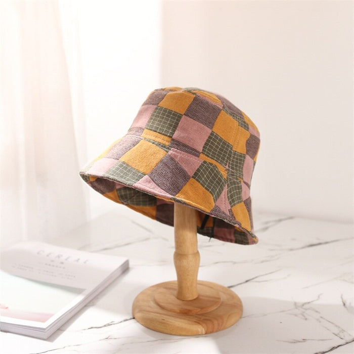 Blue Patchwork Autumn & Summer Women's Fashionable Bucket Hat