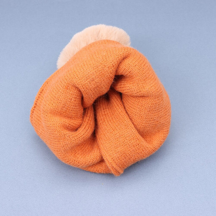 Warm Knitted Diamond Pattern Wool Beanie With Pom Pom