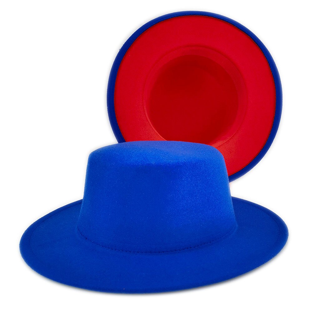 American Jazz Round Brim Flat Top Wool Bowler Hat