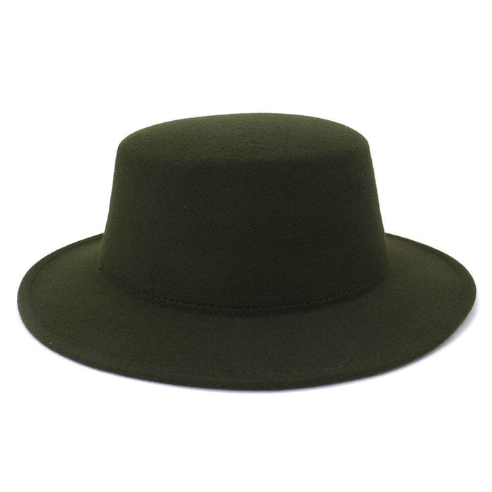 Classical Vintage Style Flat & Wide Brimmed Fedora