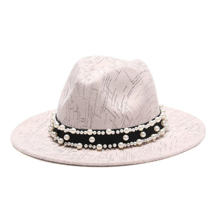 Pearled & Beaded Thin Lined Vintage Fedora
