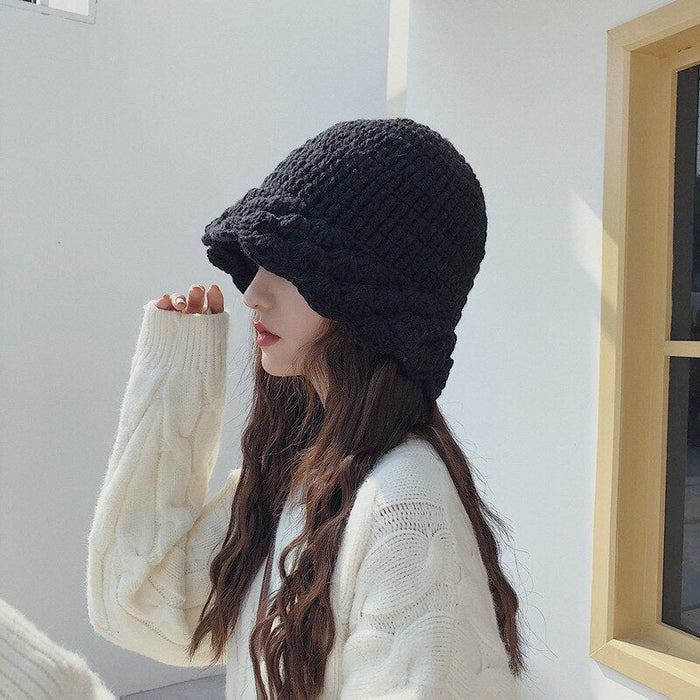 Autumn & Winter Wool Knitted Pattern Casual Bucket Hat