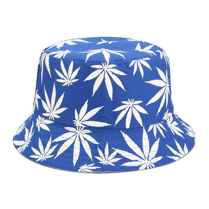 Spring & Summer Cotton Knit Flat Topped Leaf Bucket Hat