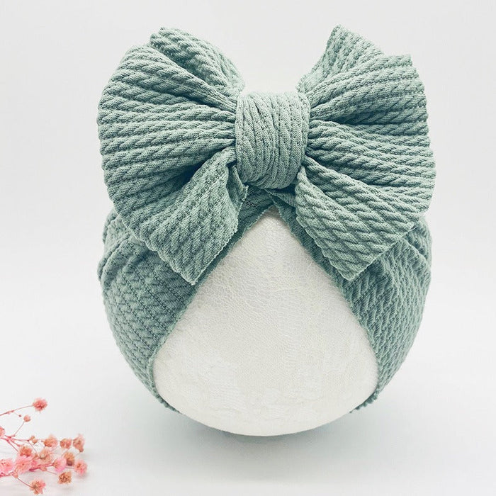 Solid Color Beanie Bow Headbands For Kids