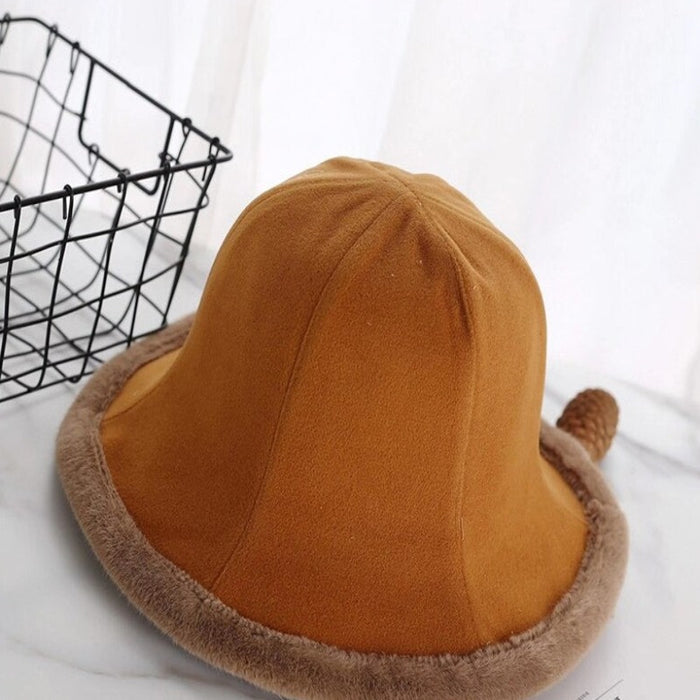 Big Head Round Plush Basin Hat