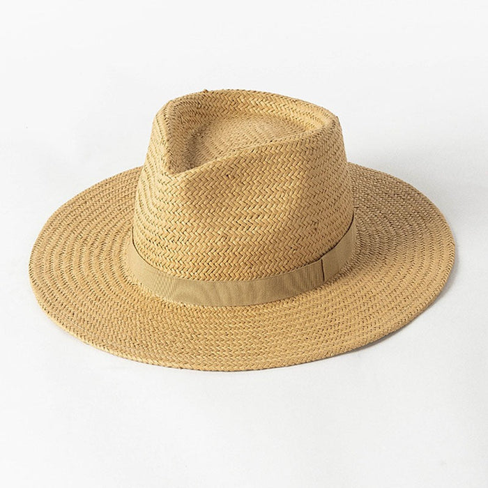 Plain Band Panama Straw Hats