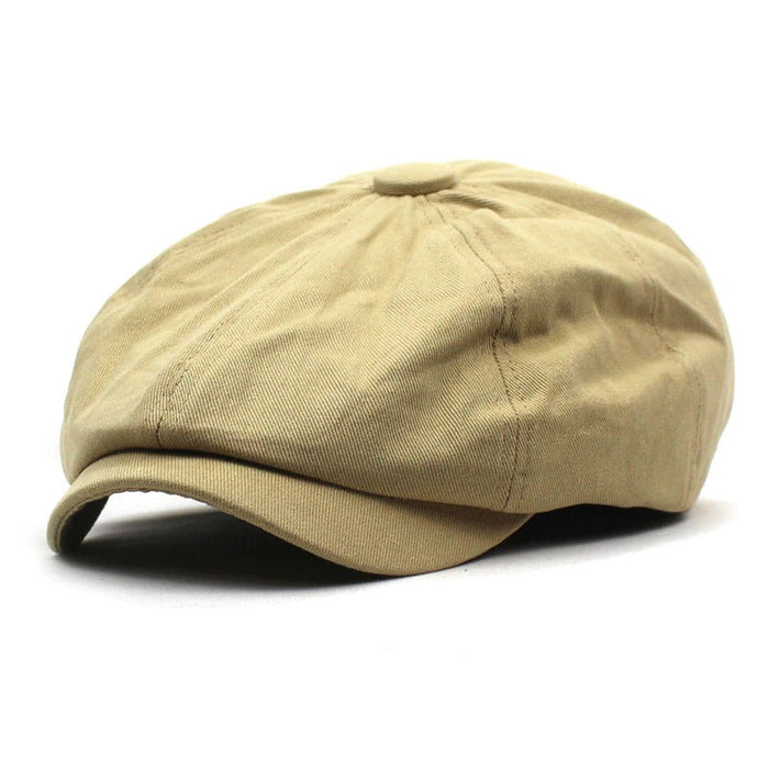Solid Cotton Flat Peaked Cap For Men