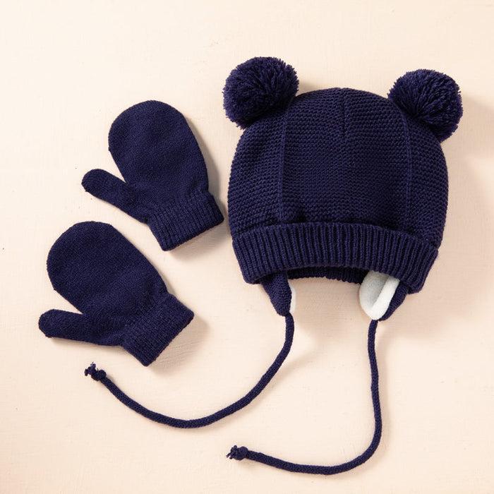 Pompom Baby Hat Gloves & Cap