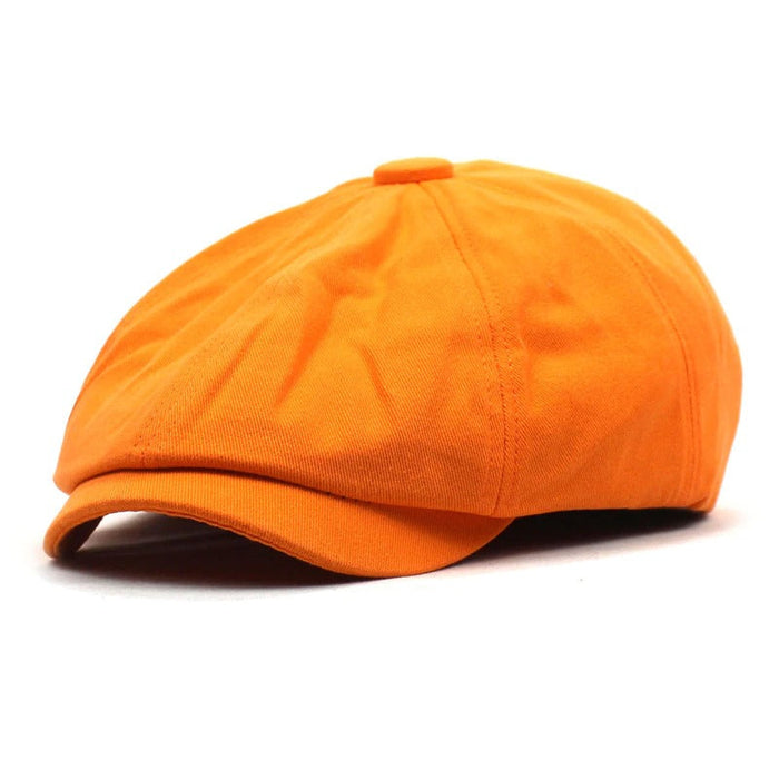Solid Cotton Flat Peaked Cap For Men