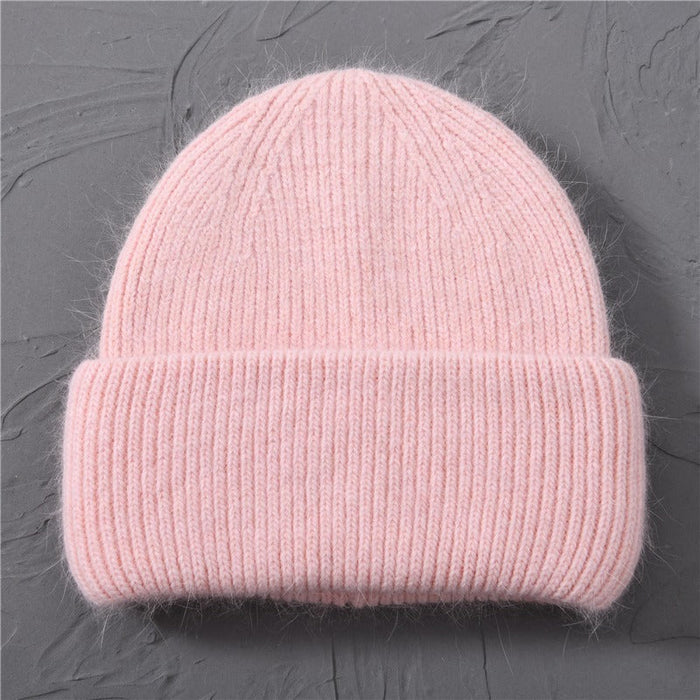 Women's Casual Solid Cashmere Wool Knitted Beanies
